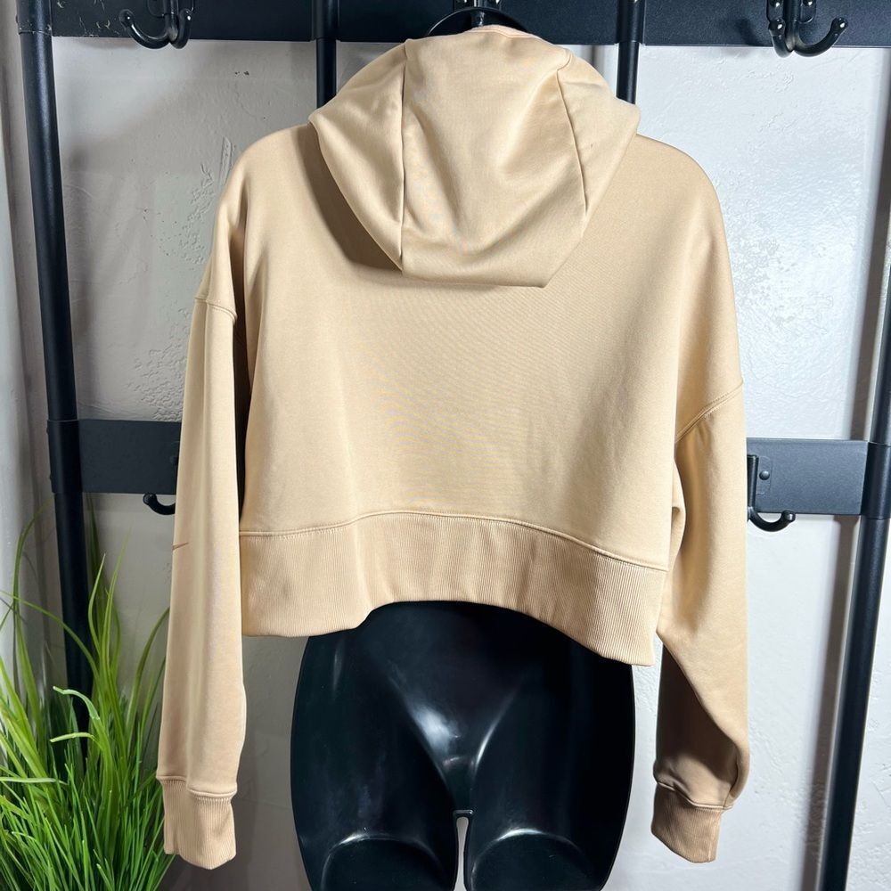 Nike cropped fleece hoodie Oversized beige Size Small - Picture 6 of 16